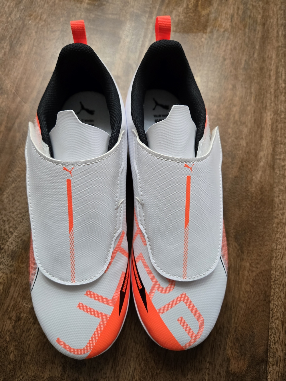 Puma White & Bright Orange Slip-On Sneakers